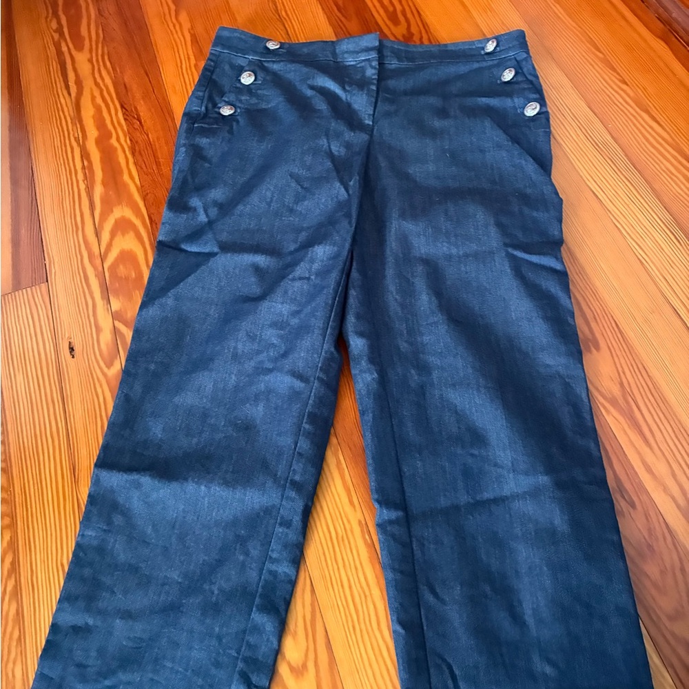 LOFT Sailor Crop Pant with Button Details